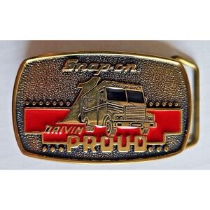Vintage Snap-On Tools Advertising Drivin Proud Brass Belt Buckle
